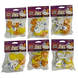 Halloween Cake Mate Cupcake Stix  Ghost Pumpkin 12 Ea Pack Lot Of 6 72 Total